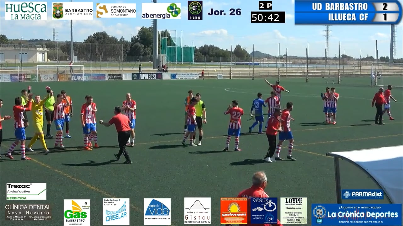 (RESUMEN Y GOLES) UD Barbastro 2-1 Illueca CF / Jornada 26 / 3ª División