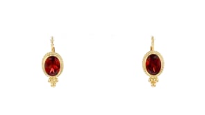 1.60 ct. t.w. Garnet Roped-Edge Drop Earrings in 14kt Yellow Gold