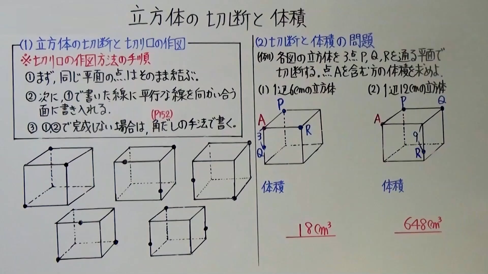 ６－１１　立方体の切断と体積