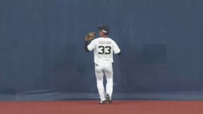 【9回表】バファローズのドラ4ルーキー・杉澤龍が背走からのジャンピングキャッチ!! 投手を救う守備力を見せる!!  2023年3月21日 オリックス・バファローズ 対 中日ドラゴンズ