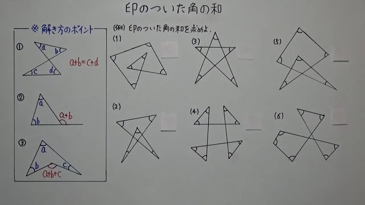 ４－６　印のついた角の和