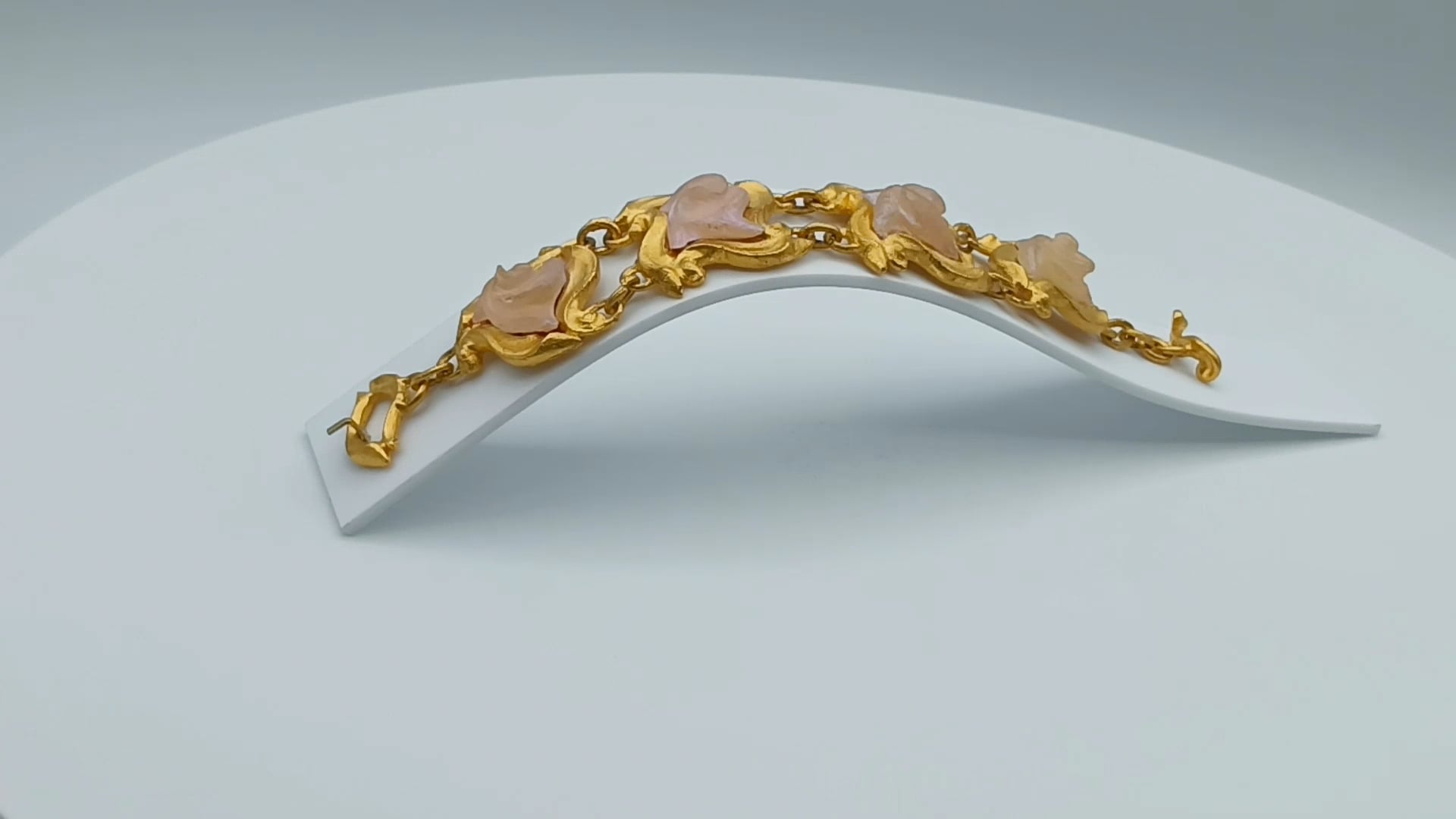 Bracelet Vintage En Résine Bleu Et Vert - Signé L'Or Du Soir - Fermoir Cabillot - Occasion Parfaite
