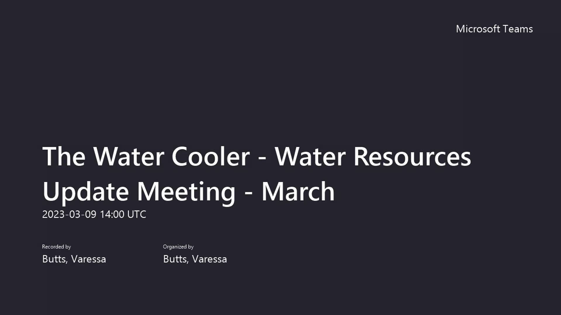 March 2023 Water Cooler Meeting on Vimeo
