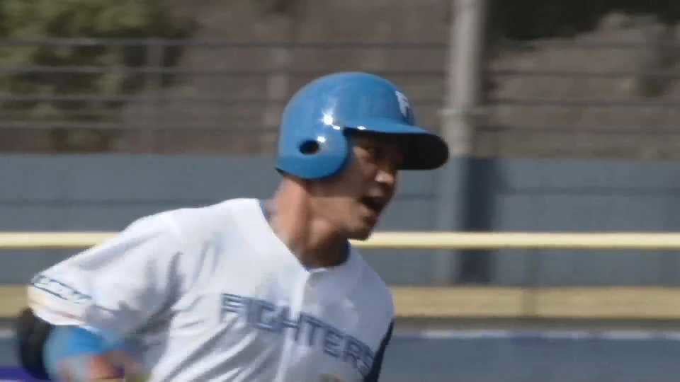 【ファーム】2試合連続アーチで逆転!! ファイターズ・王柏融 左中間へ2ランホームラン!!  2023年3月22日 北海道日本ハムファイターズ 対 東北楽天ゴールデンイーグルス
