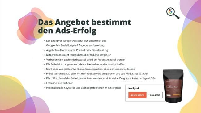 Das Angebot bestimmt den Ads-Erfolg