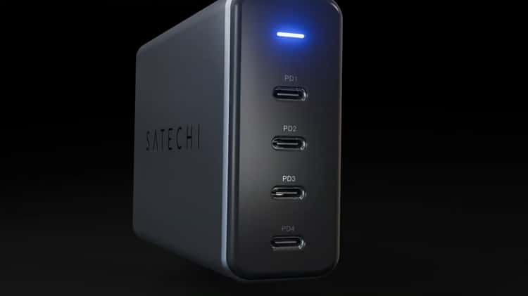 Satechi 165W USB-C 4-Port PD GaN Charger.mp4 on Vimeo