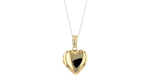 Babys 14kt Yellow Gold Personalized Heart Locket Necklace