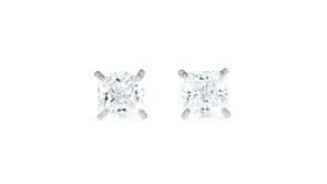 2.00 ct. t.w. Princess-Cut CZ Stud Earrings in 14kt White Gold