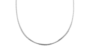 1.5mm Sterling Silver Round Omega Necklace