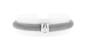 Stainless Steel Mesh Bracelet with Crystals