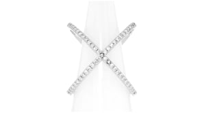 70 ct. t.w. CZ Open Crisscross Ring in Sterling Silver