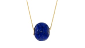 Lapis Bead Pendant with 14kt Yellow Gold