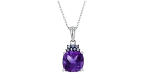 5.25 Carat Amethyst and .20 ct. t.w. Tanzanite Pendant Necklace in Sterling Silver