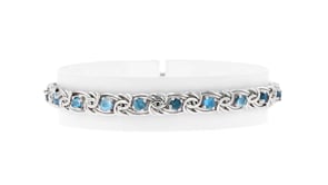 2.30 ct. t.w. Sky Blue Topaz Byzantine Bracelet in Sterling Silver