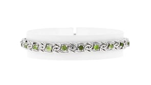 1.80 ct. t.w. Peridot Byzantine Bracelet in Sterling Silver