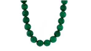 12mm Jade Bead Necklace with Sterling Silver