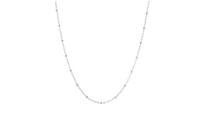 Italian Sterling Silver Bead Station Cable-Chain Necklace