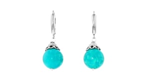 Turquoise Drop Earrings in Sterling Silver