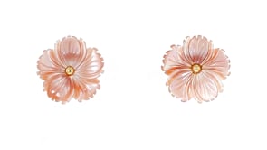 Italian Pink Mother-of-Pearl Flower Earrings