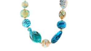 Italian Multicolored Murano Glass Bead Necklace in 18kt Gold Over Sterling