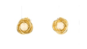 Opal Love Knot Stud Earrings in 18kt Gold Over Sterling
