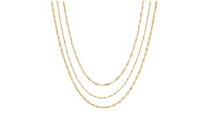 Italian 18kt Gold Over Sterling Three-Strand Singapore-Chain Necklace