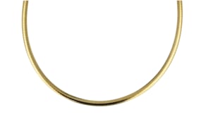 Italian 4mm Reversible Omega Necklace in Two-Tone Sterling Silver