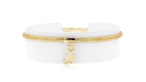 Italian 14kt Yellow Gold Mesh Cat Charm Bracelet