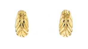 Italian 18kt Gold Over Sterling Leaf Earrings