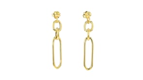 Italian 18kt Gold Over Sterling Paper Clip Link Drop Earrings