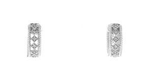 15 ct. t.w. Diamond Open-Space Roped-Edge Hoop Earrings in Sterling Silver