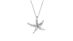 25 ct. t.w. Diamond Starfish Pendant Necklace in Sterling Silver