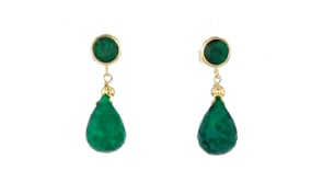 12.00 ct. t.w. Emerald Drop Earrings in 14kt Yellow Gold