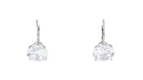 13.00 ct. t.w. Round CZ Drop Earrings in Sterling Silver
