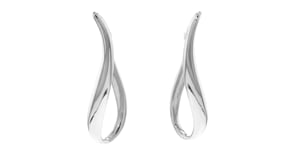 Italian Sterling Silver U-Hoop Earrings. 2