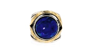 Lapis Ring in Sterling Silver with 14kt Yellow Gold