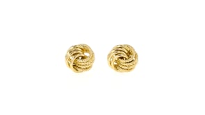Italian 14kt Yellow Gold Textured and Polished Swirl Stud Earrings
