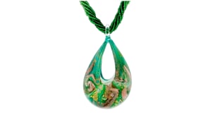 Italian Murano Glass Six-Strand Beaded Necklace in 18kt gold over sterling silver