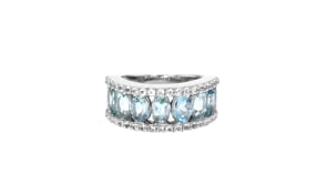 2.80 ct. t.w. Aquamarine and .80 ct. t.w. White Topaz Ring in Sterling Silver