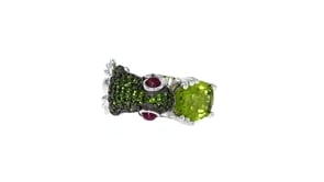 4.60 ct. t.w. Multi-Gemstone Frog Ring in Sterling Silver