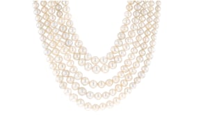 4-8.5mm Cultured Pearl Five-Strand Layered Necklace with Sterling Silver