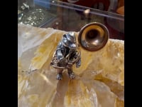 Miniatura "Bear Playing Sousaphone" in rame argentato 14338-3050