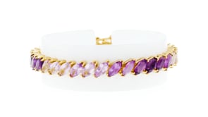 17.00 ct. t.w. Ombre Amethyst Tennis Bracelet in 18kt Gold Over Sterling