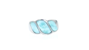 Larimar Wave Ring in Sterling Silver