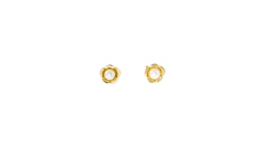 Child's 2-2.5mm Cultured Pearl Flower Stud Earrings in 14kt Yellow Gold