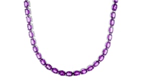 40.00 ct. t.w. Amethyst Tennis Necklace in Sterling Silver