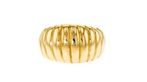 Italian 18kt Yellow Gold Ribbed Dome Ring