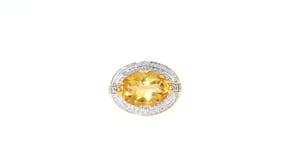 5.50 Carat Citrine Ring with White Topaz Accents in 14kt Gold Over Sterling