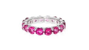 4.50 ct. t.w. Pink Topaz Eternity Band in Sterling Silver