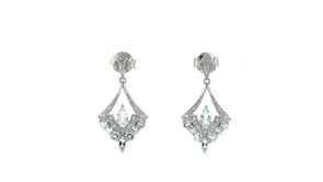 80 ct. t.w. Aquamarine Chandelier Earrings with Diamonds in Sterling Silver